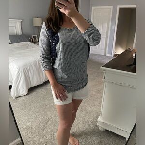 Maurices blue pinstripe top